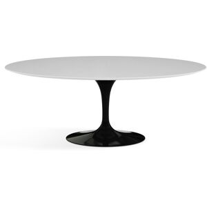 KNOLL table ovale TULIP collection Eero Saarinen 198x121 cm (Base noire / plateau blanc - Plastique lamine et alluminium)