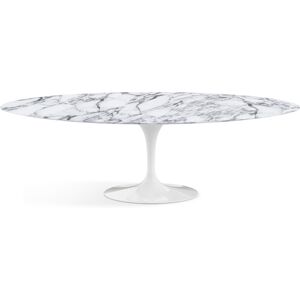 KNOLL table ovale TULIP collection Eero Saarinen 244x137 cm (Base blanche / plateau Arabescato - marbre et aluminium)