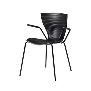 SLIDE set de 2 chaises avec accoudoirs GLORIA (Noir - polypropylene et acier)