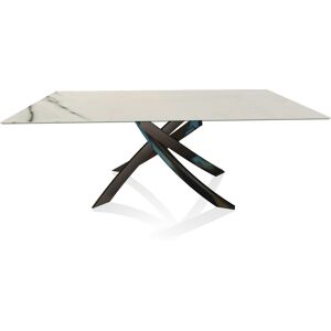 BONTEMPI CASA table avec structure noir poli ARTISTICO 52.45 200x100 cm (Blanc Statuario mat - Plateau en SuperMarbre et structure en acier [...] - Publicité