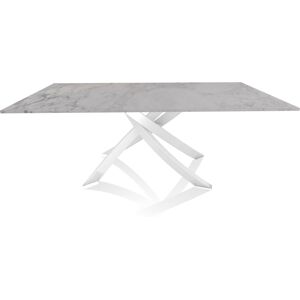 BONTEMPI CASA table avec structure blanche ARTISTICO 20.01 200x106 cm (Blanc Dolomite - Plateau en marbre naturel et structure en acier laqué [...] - Publicité