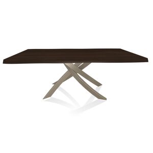 BONTEMPI CASA table avec structure sable ARTISTICO 20.01 200x106 cm (Noyer - Plateau en bois plaqué avec bords massif irrégulier et structure en [...] - Publicité