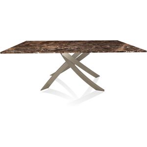 BONTEMPI CASA table avec structure sable ARTISTICO 20.01 200x106 cm (Dark Emperador - Plateau en marbre naturel et structure en acier laqué [...] - Publicité