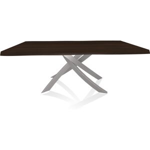 BONTEMPI CASA table avec structure gris clair ARTISTICO 20.01 200x106 cm (Noyer - Plateau en bois plaqué avec bords massif irrégulier et [...] - Publicité