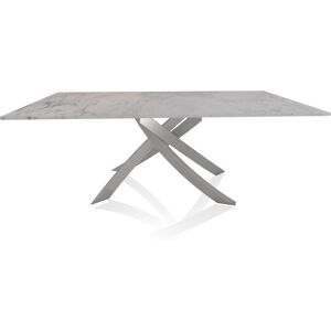 BONTEMPI CASA table avec structure gris clair ARTISTICO 20.01 200x106 cm (Blanc Dolomite - Plateau en marbre naturel et structure en acier laqué [...] - Publicité