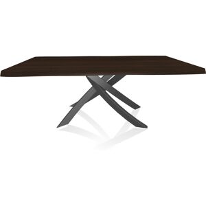 BONTEMPI CASA table avec structure anthracite ARTISTICO 20.01 200x106 cm (Noyer - Plateau en bois plaqué avec bords massif irrégulier et [...] - Publicité