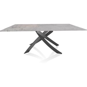 BONTEMPI CASA table avec structure anthracite ARTISTICO 20.01 200x106 cm (Blanc Dolomite - Plateau en marbre naturel et structure en acier laqué [...] - Publicité