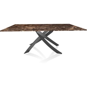 BONTEMPI CASA table avec structure anthracite ARTISTICO 20.01 200x106 cm (Dark Emperador - Plateau en marbre naturel et structure en acier laqué [...] - Publicité