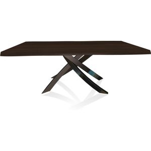 BONTEMPI CASA table avec structure noir poli ARTISTICO 20.01 200x106 cm (Noyer - Plateau en bois plaqué avec bords massif irrégulier et [...] - Publicité