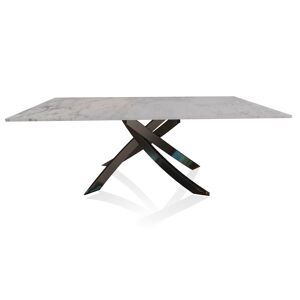 BONTEMPI CASA table avec structure noir poli ARTISTICO 20.01 200x106 cm (Blanc Dolomite - Plateau en marbre naturel et structure en acier laqué [...] - Publicité