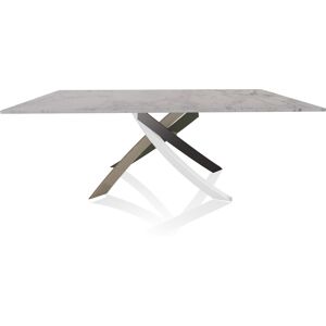 BONTEMPI CASA table avec structure multicolor elegant ARTISTICO 20.01 200x106 cm (Blanc Dolomite - Plateau en marbre naturel et structure en [...] - Publicité