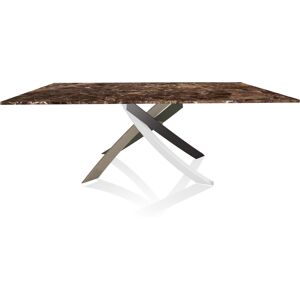 BONTEMPI CASA table avec structure multicolor elegant ARTISTICO 20.01 200x106 cm (Dark Emperador - Plateau en marbre naturel et structure en [...] - Publicité