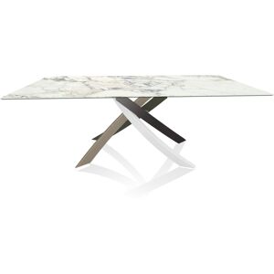 BONTEMPI CASA table avec structure multicolor elegant ARTISTICO 20.01 200x106 cm (Arabescato brillant - Plateau en SuperMarbre et structure en [...] - Publicité