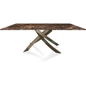 BONTEMPI CASA table avec structure laiton vielli ARTISTICO 20.01 200x106 cm (Dark Emperador - Plateau en marbre naturel et structure en acier [...] - Publicité