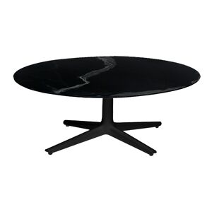 KARTELL table basse MULTIPLO LOW avec plateau rond Ø 118 cm (Noir - Aluminium moulé et plateau en céramique finition marbre) - Publicité
