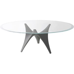 MOLTENI & C table ovale ARC 220 x 140 cm (Gris - Verre trasparente extraclair et ciment) - Publicité