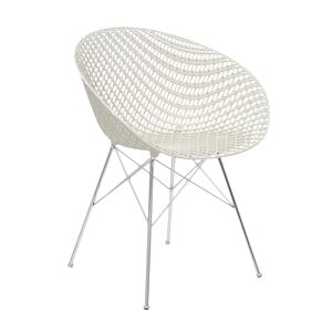 KARTELL chaise SMATRIK (Blanc / Chrome - polycarbonate coloré dans la masse et acier) - Publicité