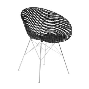 KARTELL chaise SMATRIK (Noir / Chrome - polycarbonate coloré dans la masse et acier) - Publicité