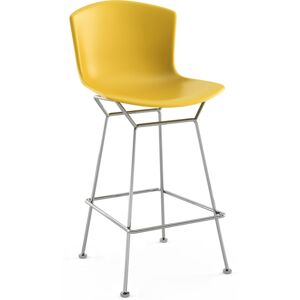 KNOLL tabouret hauteur comptoir BERTOIA Anniversary Edition (Structure chromee / Corps jaune - acier / polypropylene)