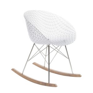KARTELL chaise à bascule SMATRIK (Cristal - polycarbonate trasparente, bois teinté chêne et acier chromé) - Publicité