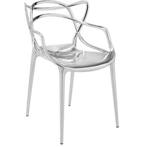 KARTELL set de 2 chaises MASTERS MÉTALLISÉS PRECIOUS COLLECTION (Chrome - Technopolymère thermoplastique recyclé à charge minérale et [...] - Publicité