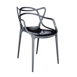 KARTELL set de 2 chaises MASTERS MÉTALLISÉS PRECIOUS COLLECTION (Titane - Technopolymère thermoplastique recyclé à charge minérale et [...] - Publicité