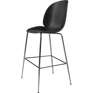 GUBI tabouret BEETLE BAR CHAIR base chrome noir (Black - polypropylene et acier)