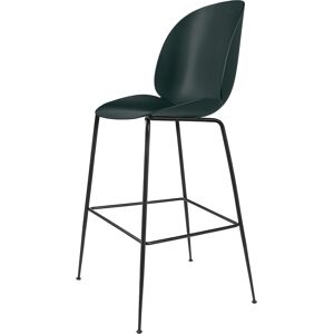 GUBI tabouret BEETLE BAR CHAIR base noire (Dark green - polypropylene et acier)