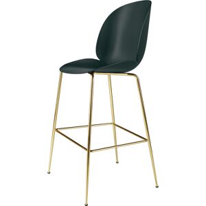 GUBI tabouret BEETLE BAR CHAIR base laiton (Dark green - polypropylene et acier)