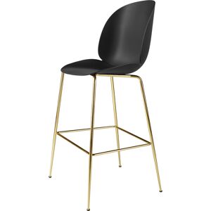 GUBI tabouret BEETLE BAR CHAIR base laiton (Black - polypropylene et acier)