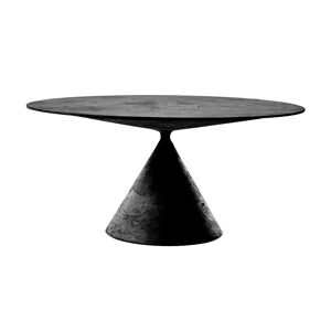 DESALTO table oval CLAY (110x160 cm / Pierre de lave - Base en polyurethane / Plateau MDF avec revetement)