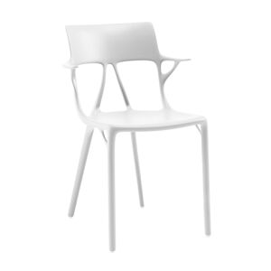 KARTELL set de 2 chaises avec accoudoirs AI - THE FIRST CHAIR CREATED BY A.I. (Blanc - Polymère thermoplastique recyclé à 100%)