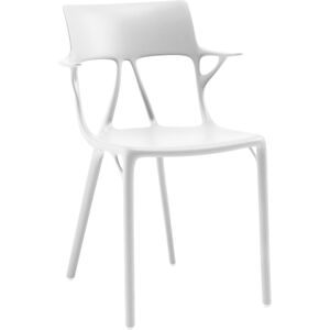 KARTELL set de 2 chaises avec accoudoirs AI - THE FIRST CHAIR CREATED BY A.I. (Blanc - Polymère thermoplastique recyclé à 100%) - Publicité