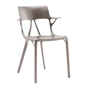 KARTELL set de 2 chaises avec accoudoirs AI - THE FIRST CHAIR CREATED BY A.I. (Gris métallisé - Polymère thermoplastique recyclé à 100%)