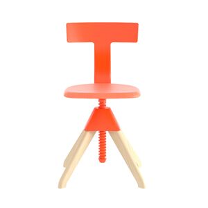 MAGIS chaise pivotant reglable en hauteur TUFFY The Wild Bunch (Naturel/Orange - Bois massif de hetre et polypropylene charge de fibre de verre)