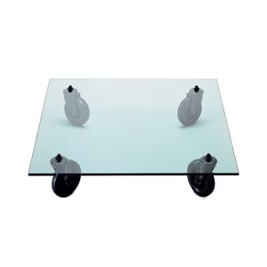 FONTANA ARTE table basse avec roulettes TAVOLO CON RUOTE (150 x 150 cm - Verre) - Publicité