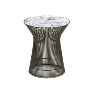 KNOLL table basse ronde PLATNER Ø 40 x H 46 cm (Bronze / Arabescato - Métal / marbre) - Publicité