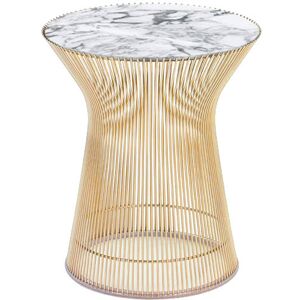 KNOLL table basse ronde PLATNER Ø 40 x H 46 cm (Or 18k / Arabescato - Métal / marbre) - Publicité