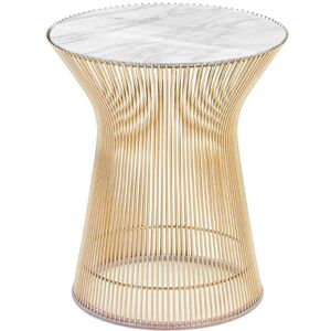 KNOLL table basse ronde PLATNER Ø 40 x H 46 cm (Or 18k / Statuarietto - Métal / marbre) - Publicité