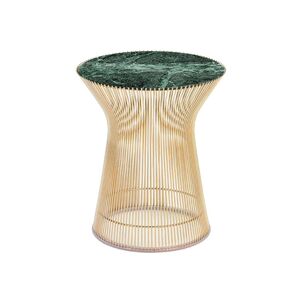 KNOLL table basse ronde PLATNER Ø 40 x H 46 cm (Or 18k / Vert Alpi - Métal / marbre) - Publicité