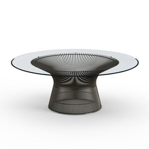 KNOLL table basse ronde PLATNER Ø 107 x H 38,5 cm (Bronze / Transparent - Métal / Cristal) - Publicité