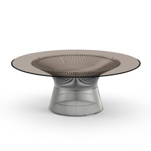 KNOLL table basse ronde PLATNER Ø 107 x H 38,5 cm (Nickel / Bronze - Métal / Cristal) - Publicité