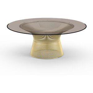 KNOLL table basse ronde PLATNER Ø 107 x H 38,5 cm (Or 18k / Bronze - Métal / Cristal) - Publicité