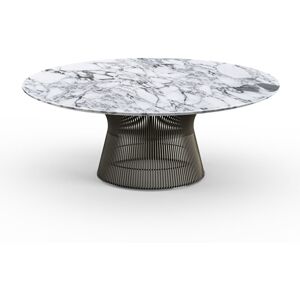 KNOLL table basse ronde PLATNER Ø 107 x H 38,5 cm (Bronze / Arabescato - Métal / marbre) - Publicité