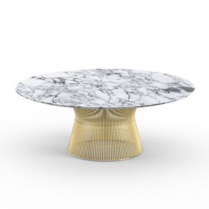 KNOLL table basse ronde PLATNER Ø 107 x H 38,5 cm (Or 18k / Arabescato - Métal / marbre) - Publicité