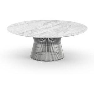 KNOLL table basse ronde PLATNER Ø 107 x H 38,5 cm (Nickel / Statuarietto - Métal / marbre) - Publicité