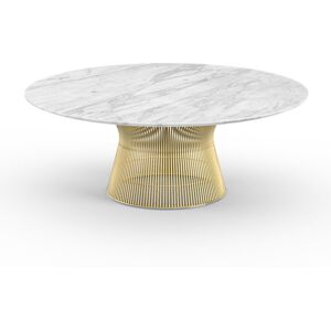 KNOLL table basse ronde PLATNER Ø 107 x H 38,5 cm (Or 18k / Statuarietto - Métal / marbre) - Publicité