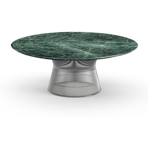 KNOLL table basse ronde PLATNER Ø 107 x H 38,5 cm (Nickel / Vert Alpi - Métal / marbre) - Publicité