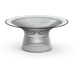 KNOLL table basse ronde PLATNER Ø 91,5 x H 38,5 cm (Nickel / Transparent - Métal / Cristal) - Publicité