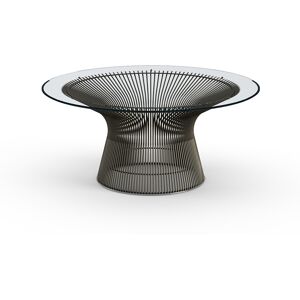 KNOLL table basse ronde PLATNER Ø 91,5 x H 38,5 cm (Bronze / Transparent - Métal / Cristal) - Publicité